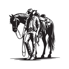 Cowboy in Classic Western Outfit