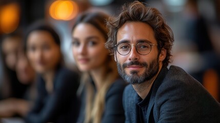 Obraz premium business strategies unfold as a team collaborates, leveraging networks to create opportunities, with a focus on innovation, teamwork, and the dynamics of modern corporate life