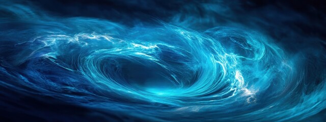 Glowing Underwater Vortex, mesmerizing currents swirl in a magical display of light and movement beneath the surface.