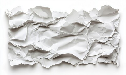 Obraz premium Crumpled white paper texture, abstract background, wrinkled surface