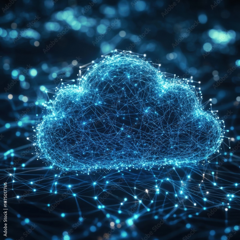 Aufkleber Glowing cloud computing symbol representing internet technology and data storage
