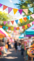 Obraz premium fair, festival tent blurred background