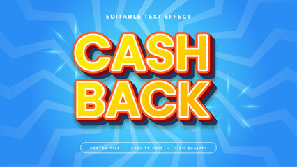 Yellow Orange and Blue Cashback 3d Editable Text Effect - Font Style