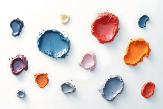 Gouache blots on a white background 