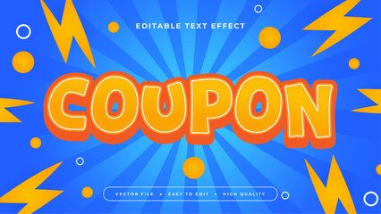 Yellow Orange And Blue Coupon 3d Editable Text Effect - Font Style