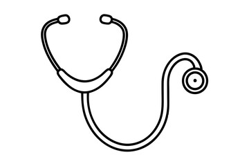 Doctor stethoscope medical device flat icon vector, stethoscope outline vector
