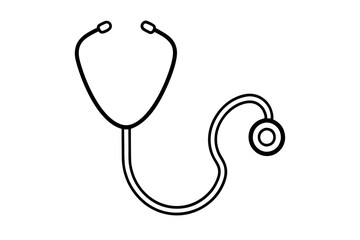 Doctor stethoscope medical device flat icon vector, stethoscope outline vector
