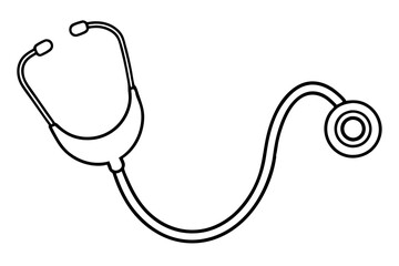 Doctor stethoscope medical device flat icon vector, stethoscope outline vector
