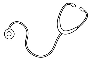 Doctor stethoscope medical device flat icon vector, stethoscope outline vector
