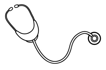 Doctor stethoscope medical device flat icon vector, stethoscope outline vector
