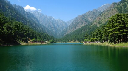 Tranquil Himalayan Lake Surrounded by Majestic Mountains