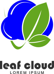 green leaf cloud, simple and unique logo