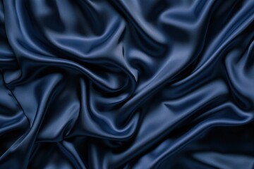 Fototapeta premium Draped Deep Blue Satin Fabric Texture