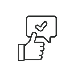 Good feedback, icon in line design. Good, feedback, positive, review, rating, satisfaction, approval on white background vector. Good feedback editable stroke icon