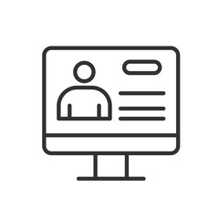 Web account profile, icon in line design. Web, account, profile, user, online, identity, digital on white background vector. Web account profile editable stroke icon