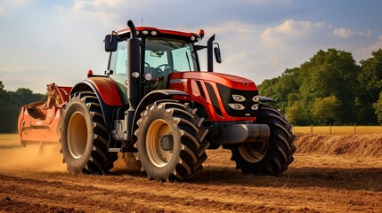 Obraz premium A photo of a tractor equipped with a front loader