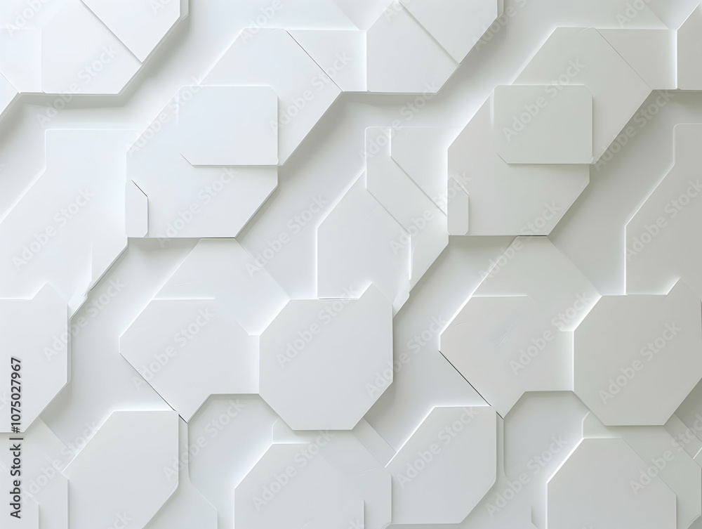 Poster abstract white background with a hexagonal pattern for a technology