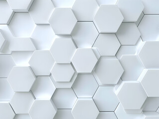 Fototapeta premium Abstract white background with a hexagonal pattern for a technology 