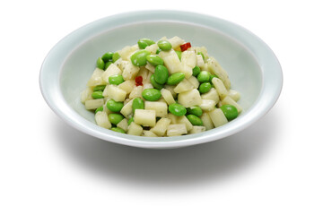 Stir-fried water bamboo shoot  and edamame, Chinese cuisine