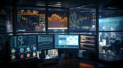 Obraz premium A photo of a trading floor model with data
