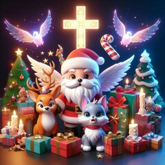 santa claus with gifts