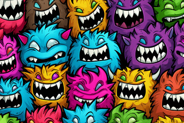 Obraz premium Toothy Tribe - Generative AI