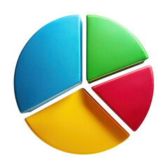 Colorful pie chart representing data analysis and business strategy, transparent background