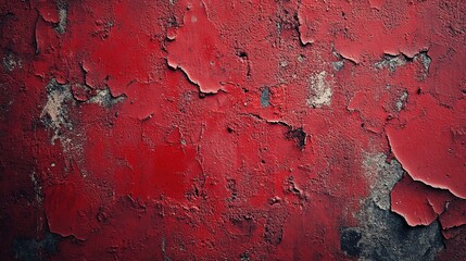 Red textured concrete grunge wall background. Dark edges