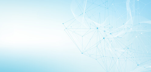 Global network connection concept. Big data visualization. Social network communication in the global computer networks. Internet technology. Business. Science. Vector illustration