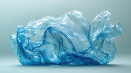 Fototapeta premium crumpled plastic packaging resembling a vinyl cover, showcasing texture and form, with a clean, isolated background that emphasizes its modern aesthetic and artistic potential