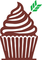 cartoon cupcake icon. vector illustration.