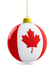 Illustration from christmas ball showing canadian flag