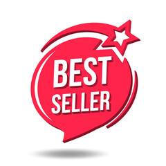 Best Seller shopping marketing tag. Popular product. Best seller label for product, print design, apps, websites.
