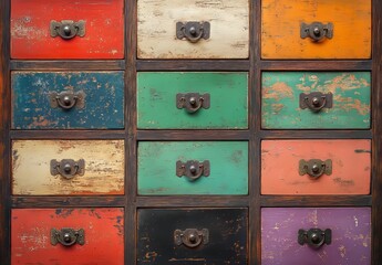 Fronts with colorful stripes. Comody stripes in multiple colors with uchwyts. Fronts pattened, surrounded by farby, and posted.