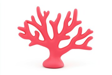 Obraz premium Vibrant pink coral sculpture designed for home decor. Perfect for adding a touch of marine beauty to any space or beach-themed decor.