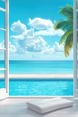 Fototapeta premium Open Door to Tropical Paradise.
