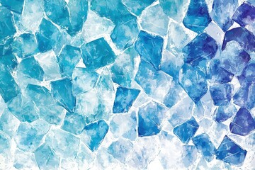 A vibrant abstract texture featuring a mosaic of blue ice cubes, evoking a sense of coolness and tranquility in a captivating design.
