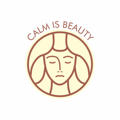 CALM IS BEAUTY vector logo icon symbol sign design ideas