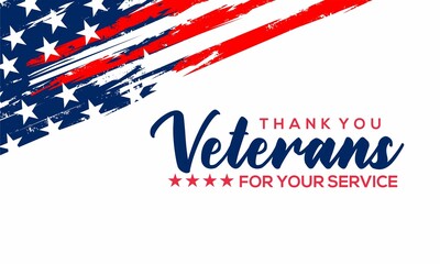 thank you veterans for your service , veterans day , vektor background banner .	
