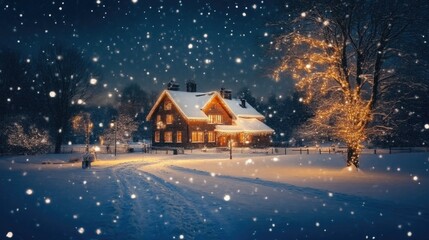 Fototapeta premium Snowflakes Glistening Under a Winter Sun