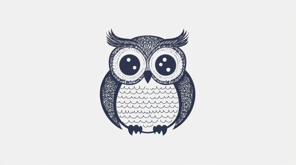 Naklejka premium Intricate owl illustration featuring detailed patterns, perfect for design projects, nature themes, and educational materials.