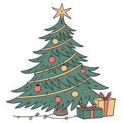 christmas tree and gifts