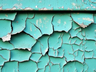 Obraz premium Green weathered background, old painted metal wall texture.