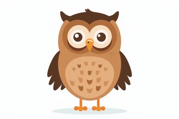 Fototapeta premium Owl flat illustration owl vegetable outdoors.