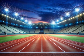 a stadium with a stadium with a stadium with a stadium with lights on it