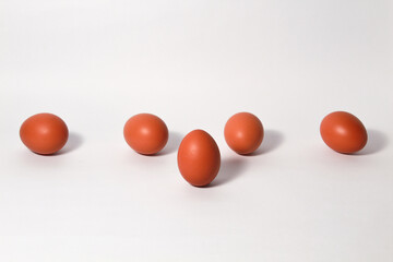 Chicken eggs on isolated white background