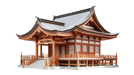 Fototapeta premium Japanese Temple 3D Model on Transparent Background