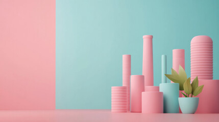 Minimalist Pastel Geometric Shapes Backdrop for Modern Corporate Branding and Marketing Concepts