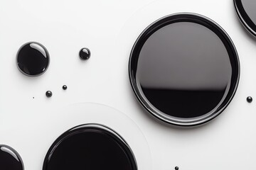 Azure hours with czarne overhanging beads on a bianca background