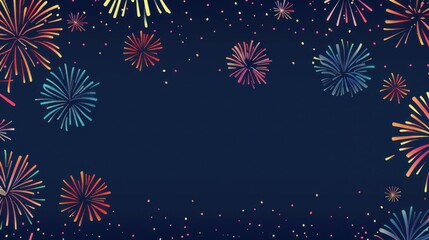 Colorful Fireworks Display in the Night Sky